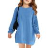 Haloumoning Girls Sweater Dress Casual Crewneck Knit Long Sleeve Fall Winter Dress Pullover 5-14Y(Blue)