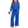 Haloumoning Girls Sweatsuit Kids Fashion Long Sleeve Sweatshirt and Wide Leg Pants Tracksuit Sets 2 Piece Outfits(Royal Blue)