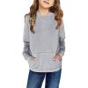 Haloumoning Kids Girls Pullover Hoodies Cute Leopard Printed Hooded Sweatshirts with Pockets 4-15 Years(A-grey)