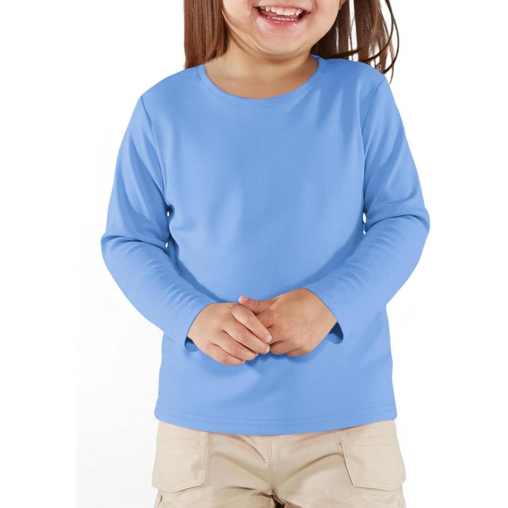 image:imageHaloumoning Toddler Baby Girls Long Sleeve T Shirt Little Kids Fall Crew Neck Tops Casual Tees 310 YearsBlue