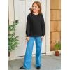 Haloumoning Baby Girls and Toddlers’ Crewneck Sweatshirts Kids Long Sleeve Fall Pullovers 2-10 Years(Black)
