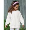 Haloumoning Baby Girls and Toddlers’ Crewneck Sweatshirts Kids Long Sleeve Fall Pullovers 2-10 Years(White)