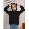 Haloumoning Baby Toddler Kid Boy Hooded Sweatshirts Fleece Hoodies Ear Hoodie Pullover Clothes with Pocket 1-8 Years(Black)
