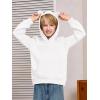 Haloumoning Baby Toddler Kid Boy Hooded Sweatshirts Fleece Hoodies Ear Hoodie Pullover Clothes with Pocket 1-8 Years(White)