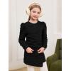 Haloumoning Girls 2 Piece Fall Outfits Clothing Sets Kids Puff Long Sleeve Argyle Sweatshirts and Wrap Skorts 5-14 Years(Black)