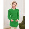 Haloumoning Girls 2 Piece Fall Outfits Clothing Sets Kids Puff Long Sleeve Argyle Sweatshirts and Wrap Skorts 5-14 Years(Green)