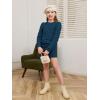 Haloumoning Girls 2 Piece Fall Outfits Clothing Sets Kids Puff Long Sleeve Argyle Sweatshirts and Wrap Skorts 5-14 Years(Navy Blue)