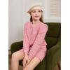 Haloumoning Girls 2 Piece Fall Outfits Clothing Sets Kids Puff Long Sleeve Argyle Sweatshirts and Wrap Skorts 5-14 Years(Pink)