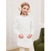 Haloumoning Girls 2 Piece Fall Outfits Clothing Sets Kids Puff Long Sleeve Argyle Sweatshirts and Wrap Skorts 5-14 Years(White)