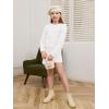 Haloumoning Girls 2 Piece Fall Outfits Clothing Sets Kids Puff Long Sleeve Argyle Sweatshirts and Wrap Skorts 5-14 Years(White)
