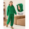 Haloumoning Girls 2 Piece Outfits Kids Fuzzy Bear Ear Hoodies Pullover Sweatshirt and Sweatpants Cute Clothing Sets(Green)
