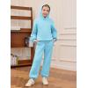 Haloumoning Girls 2 Piece Outfits Kids Oversized Fleece Hoodie Sweatshirt and Sweatpants Fashion Clothing Sets(Blue)