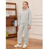 Haloumoning Girls 2 Piece Outfits Kids Oversized Fleece Hoodie Sweatshirt and Sweatpants Fashion Clothing Sets(Grey)