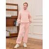 Haloumoning Girls 2 Piece Outfits Kids Oversized Fleece Hoodie Sweatshirt and Sweatpants Fashion Clothing Sets(Pink)