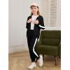 Haloumoning Girls 2 Piece Outfits Sweatsuit Kids Athletic Zip Up Hoodie and Sweatpants Clothing Sets 5-14Y(Black)