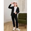 Haloumoning Girls 2 Piece Outfits Sweatsuit Kids Athletic Zip Up Hoodie and Sweatpants Clothing Sets 5-14Y(Black)