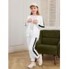Haloumoning Girls 2 Piece Outfits Sweatsuit Kids Athletic Zip Up Hoodie and Sweatpants Clothing Sets 5-14Y(White)