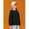 Haloumoning Girls Casual Crewneck Sweatshirts Kids Long Sleeve Oversized Fashion Pullover Tops 5-14 years(Black)