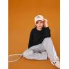 Haloumoning Girls Casual Crewneck Sweatshirts Kids Long Sleeve Oversized Fashion Pullover Tops 5-14 years(Black)