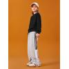 Haloumoning Girls Casual Crewneck Sweatshirts Kids Long Sleeve Oversized Fashion Pullover Tops 5-14 years(Black)