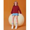 Haloumoning Girls Casual Crewneck Sweatshirts Kids Long Sleeve Oversized Fashion Pullover Tops 5-14 years(Burgundy)