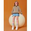 Haloumoning Girls Casual Crewneck Sweatshirts Kids Long Sleeve Oversized Fashion Pullover Tops 5-14 years(Light Brown)