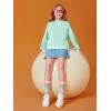 Haloumoning Girls Casual Crewneck Sweatshirts Kids Long Sleeve Oversized Fashion Pullover Tops 5-14 years(Mint Green)