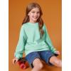 Haloumoning Girls Casual Crewneck Sweatshirts Kids Long Sleeve Oversized Fashion Pullover Tops 5-14 years(Mint Green)