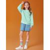 Haloumoning Girls Casual Crewneck Sweatshirts Kids Long Sleeve Oversized Fashion Pullover Tops 5-14 years(Mint Green)
