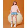 Haloumoning Girls Casual Crewneck Sweatshirts Kids Long Sleeve Oversized Fashion Pullover Tops 5-14 years(Pink)