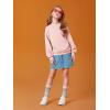 Haloumoning Girls Casual Crewneck Sweatshirts Kids Long Sleeve Oversized Fashion Pullover Tops 5-14 years(Pink)