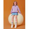 Haloumoning Girls Casual Crewneck Sweatshirts Kids Long Sleeve Oversized Fashion Pullover Tops 5-14 years(Purple)