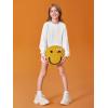 Haloumoning Girls Casual Crewneck Sweatshirts Kids Long Sleeve Oversized Fashion Pullover Tops 5-14 years(White)