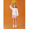 Haloumoning Girls Casual Crewneck Sweatshirts Kids Long Sleeve Oversized Fashion Pullover Tops 5-14 years(White)