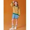 Haloumoning Girls Casual Crewneck Sweatshirts Kids Long Sleeve Oversized Fashion Pullover Tops 5-14 years(Yellow)