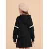 Haloumoning Girls Fashion Hoodies Kids Cute Striped Long Sleeve Crop Tops Hooded Sweatshirts 5-14 Years(Black)