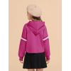 Haloumoning Girls Fashion Hoodies Kids Cute Striped Long Sleeve Crop Tops Hooded Sweatshirts 5-14 Years(Hot Pink)