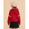 Haloumoning Girls Fashion Hoodies Kids Cute Striped Long Sleeve Crop Tops Hooded Sweatshirts 5-14 Years(Red)