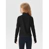 Haloumoning Girls Half Zip Pullover Sweatshirt Long Sleeve Workout Shirts Mock Neck Athletic Cropped Tops(Black)