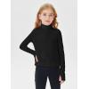 Haloumoning Girls Half Zip Pullover Sweatshirt Long Sleeve Workout Shirts Mock Neck Athletic Cropped Tops(Black)