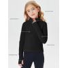 Haloumoning Girls Half Zip Pullover Sweatshirt Long Sleeve Workout Shirts Mock Neck Athletic Cropped Tops(Black)