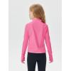 Haloumoning Girls Half Zip Pullover Sweatshirt Long Sleeve Workout Shirts Mock Neck Athletic Cropped Tops(Hot Pink)