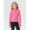 Haloumoning Girls Half Zip Pullover Sweatshirt Long Sleeve Workout Shirts Mock Neck Athletic Cropped Tops(Hot Pink)
