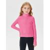 Haloumoning Girls Half Zip Pullover Sweatshirt Long Sleeve Workout Shirts Mock Neck Athletic Cropped Tops(Hot Pink)