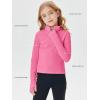 Haloumoning Girls Half Zip Pullover Sweatshirt Long Sleeve Workout Shirts Mock Neck Athletic Cropped Tops(Hot Pink)