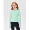 Haloumoning Girls Half Zip Pullover Sweatshirt Long Sleeve Workout Shirts Mock Neck Athletic Cropped Tops(Mint)