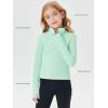 Haloumoning Girls Half Zip Pullover Sweatshirt Long Sleeve Workout Shirts Mock Neck Athletic Cropped Tops(Mint)