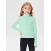 Haloumoning Girls Half Zip Pullover Sweatshirt Long Sleeve Workout Shirts Mock Neck Athletic Cropped Tops(Mint)
