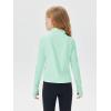 Haloumoning Girls Half Zip Pullover Sweatshirt Long Sleeve Workout Shirts Mock Neck Athletic Cropped Tops(Mint)