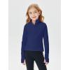 Haloumoning Girls Half Zip Pullover Sweatshirt Long Sleeve Workout Shirts Mock Neck Athletic Cropped Tops(Navy)